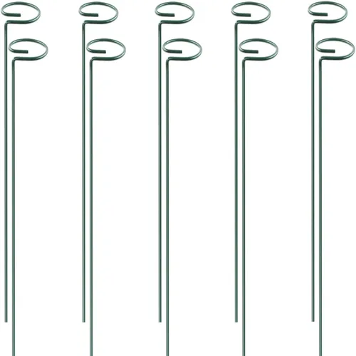 HiGift Paquete de 10 estacas y soportes para plantas de 24 pulgadas, estacas de metal para plantas en macetas de interior, estacas de jardín para