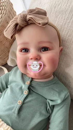 Miniatura 2 de TERABITHIA Muñeca de bebé real de 20 pulgadas de tamaño real para dibujar a mano, sonriente y realista, hecha a mano en cuerpo completo, muñeca