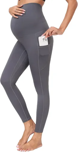 JOJOANS Leggings de maternidad sobre el vientre con bolsillos, pantalones de yoga para embarazo, ropa deportiva suave, pantalones de maternidad para