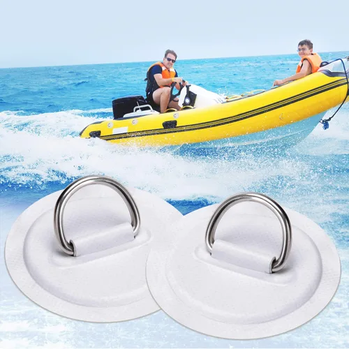 Miniatura 3 de TOBWOLF 6 Pack Stainless Steel D-Ring Patch for Inflatable Boat Kayak Dinghy SUP, D-Ring PVC Patch Stand-Up Paddleboard Canoe Rafting Accessories