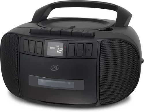 GPX BCA209B Boombox portátil AM/FM con reproductor de CD y casete, color negro