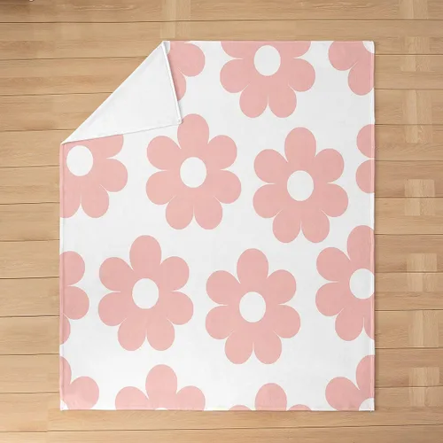 Miniatura 3 de Manta de franela de forro polar rosa femenina, manta de cama para todas las estaciones de los años 70 para cama, sofá, sofá, bonita manta de felpa