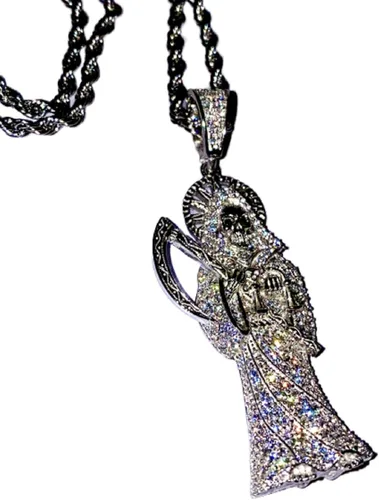 Shop-iGold Colgante de plata de ley 925 con colgante de Papá Noel en forma de hielo de acero inoxidable de 0.079in, joyería para hombre, colgante