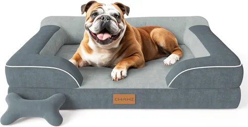 Miniatura 25 de CWAWZ Cama ortopédica para perros extra grandes, cama ortopédica para perros con espuma viscoelástica de gel refrescante, cama impermeable para Negro