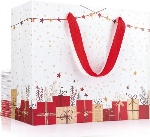 Miniatura 52 de EUSOAR Bolsas de regalo grandes negras, paquete de 12 bolsas de papel de compras de 16 x 6 x 12 pulgadas con asas, bolsa de mercancía de papel kraft