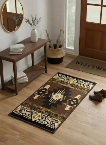 Miniatura 33 de YHSF South West - alfombra estilo nativo americano del suroeste C318 - fácil de limpiar, gruesa, suave, duradera, alfombra inspirada en tribus