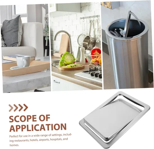 Miniatura 7 de BESTOYARD Tapa de cubo de basura, tapa empotrada de acero inoxidable, tapa de basura empotrada, tapa de accesorio de cocina, tapa para el hogar