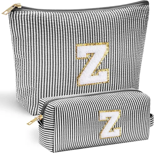 Miniatura 46 de YOOLIFE Regalos del Día de la Madre para mujeres, bolsa de maquillaje con inicial, bolsa de cosméticos, bolsa de maquillaje de viaje, regalos Rosado