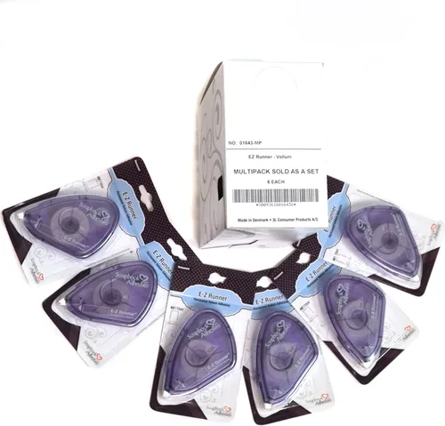 Scrapbook Adhesives by 3L 01643-MP 3L Scrapbook Adhesives E-Z Runner - Dispensador de adhesivo permanente fino, 49 pies, juego de 6