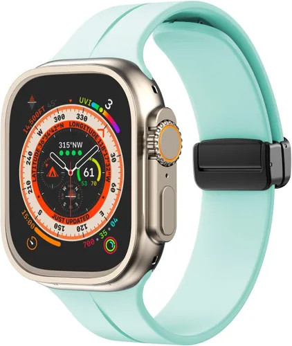 Miniatura 18 de Banda magnética compatible con Apple Watch de 38mm 40mm 41mm 42mm 44mm 45mm 46mm 49mm, mujeres y hombres, correa deportiva de silicona compatible