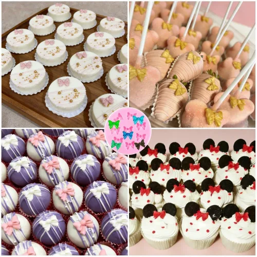 Miniatura 3 de Mini lazos de silicona para fondant, molde de lazo, moldes de chocolate para pastel de dulces, moldes para decoración de pasteles, postres