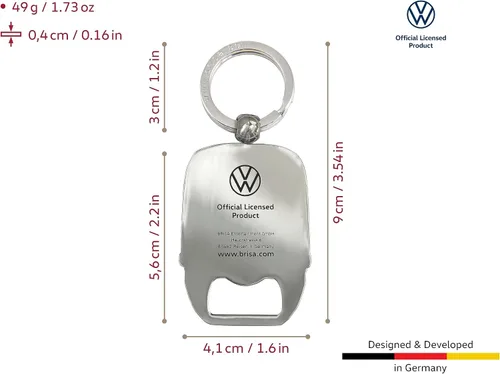 Miniatura 3 de BRISA VW Collection - Llavero Volkswagen con abrebotellas, diseño de autobús T1, T2 (autobús T2/verde)