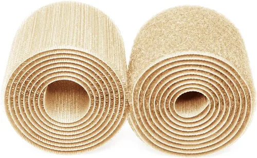 Miniatura 5 de Cinta de velcro para coser de 2 pulgadas de ancho, color beige claro, no adhesiva, 1 yarda de longitud, cinta de nailon beige, juego de sujetadores