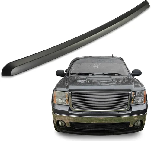 Miniatura 10 de ECOTRIC Moldura para capó de camión compatible con GMC Sierra 1500 2500HD 3500HD 2007-2013 Reemplazo para GM1235109 10385156 (sin rejilla cromada)