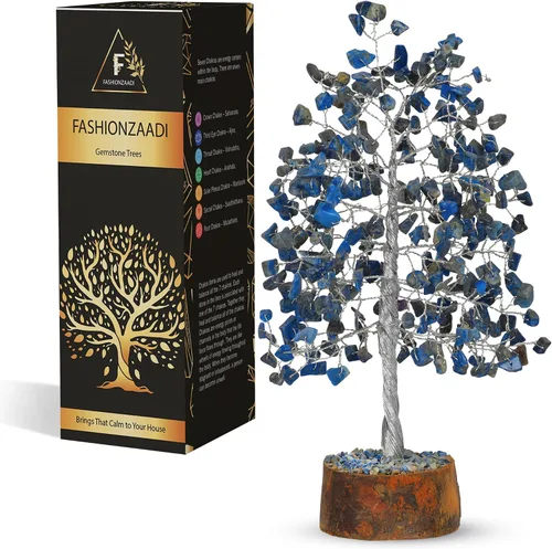 Miniatura 17 de FASHIONZAADI - Árbol de cristal de cuarzo rosa, decoración de feng shui con gemas en alambre plateado, decoración de piedras curativas de chakra