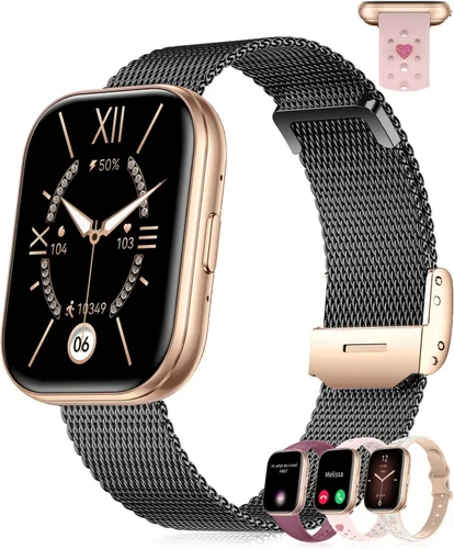 Miniatura 9 de Reloj inteligente para mujer con 4 bandas (Android/iPhone) Reloj inteligente con llamadas Bluetooth de 1.75 pulgadas, rastreadores de actividad HD
