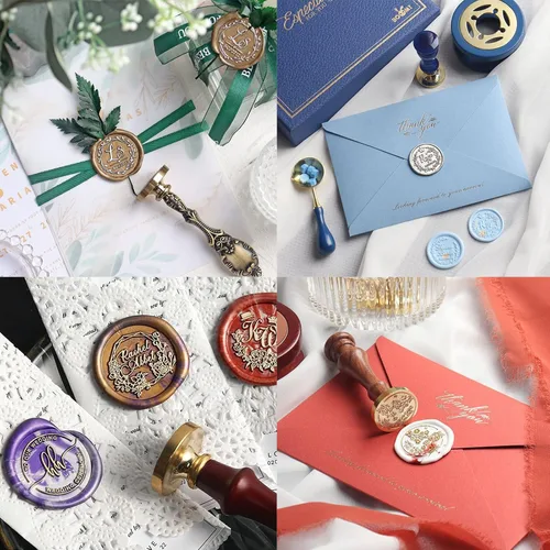 Miniatura 5 de Sello de Cera Personalizado para Sobres, Sello Personalizado para Sobres, Agregar Logo Texto Nombre para Invitaciones de Fiestas de Boda, Decoración
