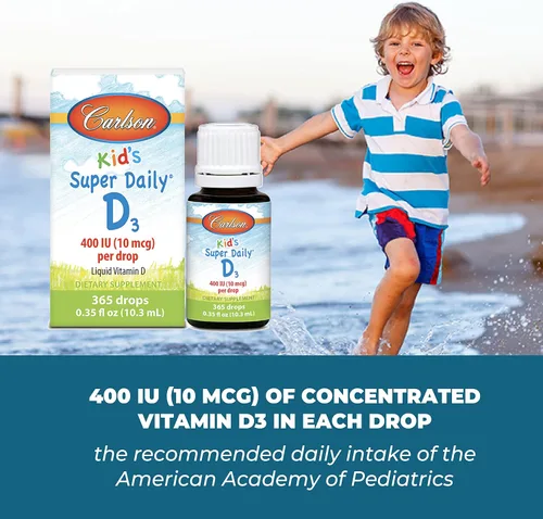 Miniatura 7 de Carlson - Super Daily D3 para niños, gotas de vitamina D para niños, 400 UI por gota, suministro de 1 año, salud cardíaca e inmunológica