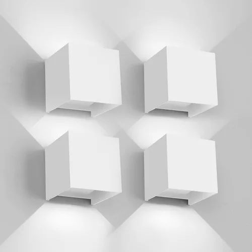 Miniatura 14 de Mille Lucciole Paquete de 2 lámparas de pared para exteriores de 12 W, para exteriores e interiores, apliques de pared LED blancos modernos, IP65