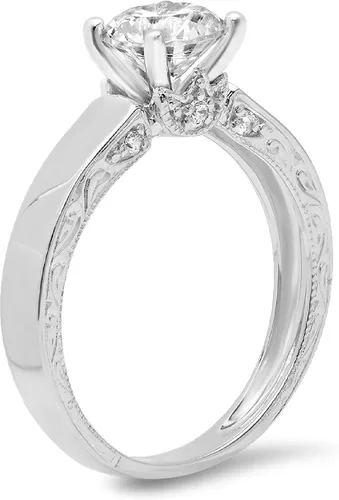 Miniatura 8 de Anillo clásico de 1,50 quilates con circonita de corte redondo brillante de 14 quilates