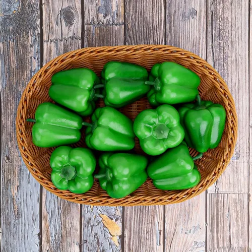 Miniatura 7 de Gresorth 8pcs Artificial Big Bell Pimienta Verde Decoración Vegetal Falso Casa Gabinete de Cocina
