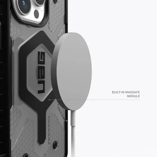Miniatura 4 de URBAN ARMOR GEAR UAG Funda [Versión Actualizada] Compatible con iPhone 15 Pro 6.1" Pathfinder Transparente Ceniza/Negro Imán Integrado Compatible