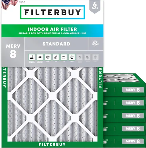 Miniatura 33 de Filterbuy Filtro de aire MERV 8 de 8 x 14 x 1 pulgadas para defensa contra el polvo y las alergias (paquete de 6), electrostático plisado HVAC