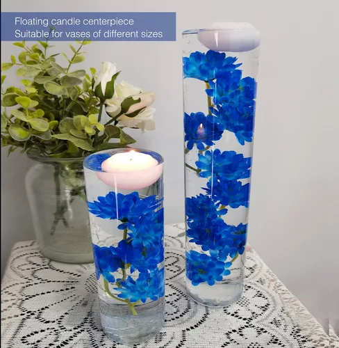 Miniatura 2 de 12 piezas de flores artificiales azules para centros de mesa flotantes, relleno de jarrón de flores artificiales para centros de mesa de boda