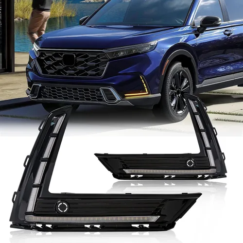 Luces de circulación diurna para Honda CRV 2023-2025 lámpara antiniebla LED de tres colores con luz de señal de giro secuencial para luz antiniebla
