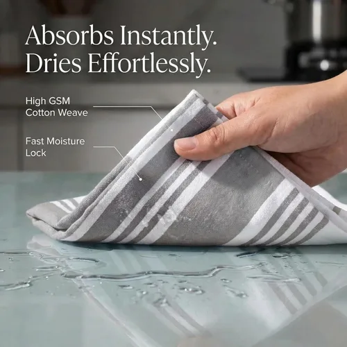 Miniatura 2 de Urban Villa Toallas de cocina 100% algodón, paquete de 6, altamente absorbentes, de secado rápido, súper suaves, de primera calidad, para cocina