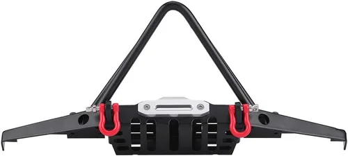 Miniatura 8 de Parachoques delantero RC Crawler, construcción de acero con luces LED integradas, pieza de actualización de coche RC, para aventuras todoterreno