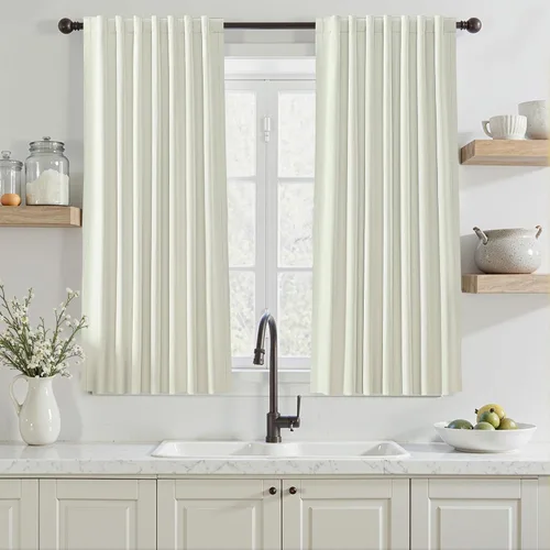 Miniatura 79 de Cortinas opacas de 54 pulgadas de largo para dormitorio, sala de estar, cortinas beige con aislamiento térmico, oscurecimiento de la habitación