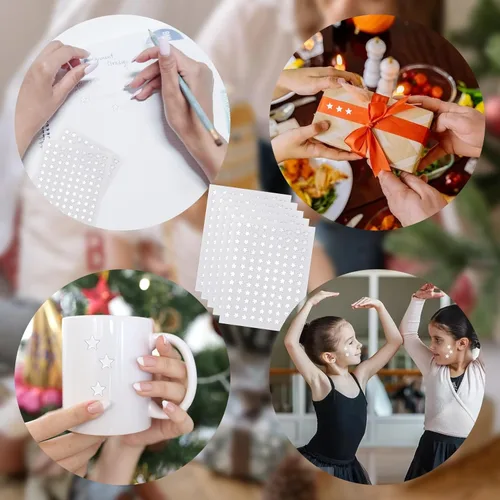 Miniatura 7 de Calcomanías de estrella plateada de 0.3 pulgadas de diámetro, 1080 piezas, 10 hojas, calcomanías de recompensa para niños, ideales para gráficos