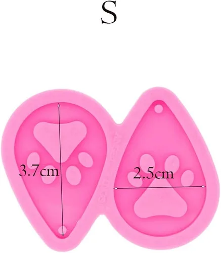 Miniatura 2 de Angel Wings Moldes de resina de silicona con forma de gota de agua con pata de oso hueca, moldes de resina epoxi para aretes, joyería de resina