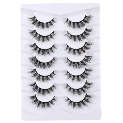 Miniatura 17 de Mebver Pestañas Pestañas postizas 8D Esponjosas Pestañas postizas Wispy de Visón Sintético Ligeras Pestañas postizas de Ojo de Gato Paquete de 7