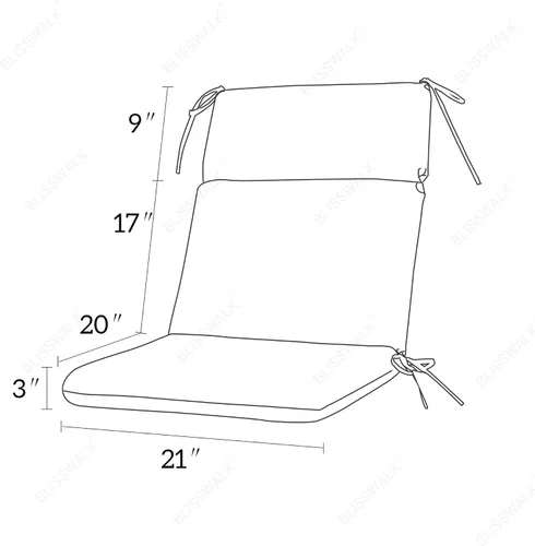 Miniatura 7 de BLISSWALK Cojín para silla de exterior, parte inferior y trasera, cojín de una pieza para silla Adirondack de respaldo alto, cojines de patio