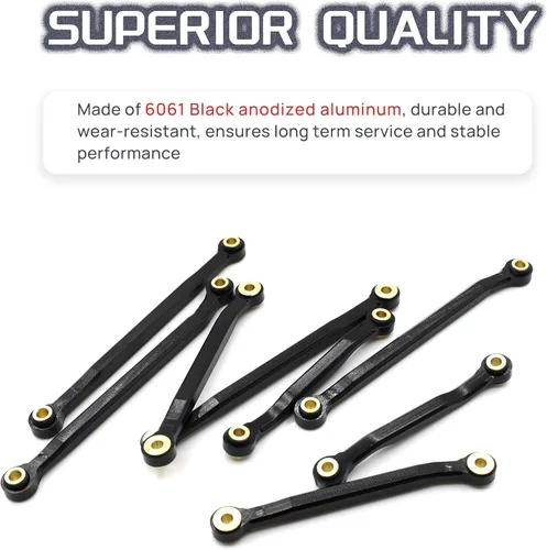 Miniatura 3 de Enlaces de chasis de alta liquidación Enlaces de suspensión Enlaces de aluminio CNC Set para TRX4M 1/18 piezas de actualización (negro)