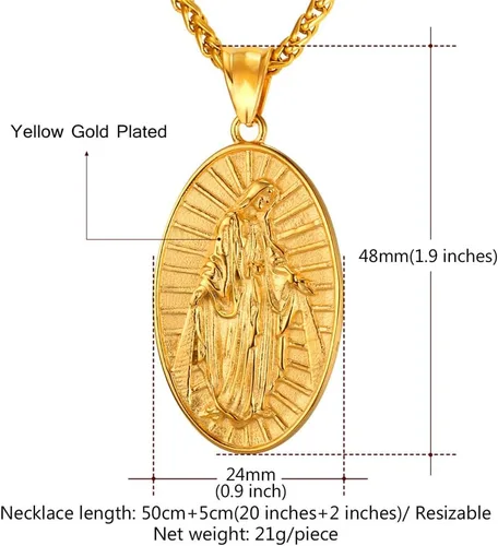 Miniatura 13 de U7 Saint Benedict/Michael Medal Necklace, 316L Stainless Steel Virgin Mary Necklace for Men Women, Bible Verse Protection Necklace Catholic