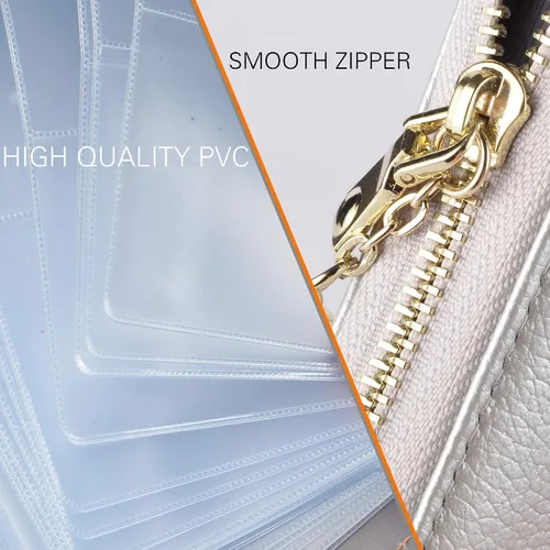 Miniatura 7 de Easyoulife - Billetera de piel con cierre y tarjetero para mujer, con bloqueo de interferencia de radiofrecuencia (RFID), cartera Rfid, M