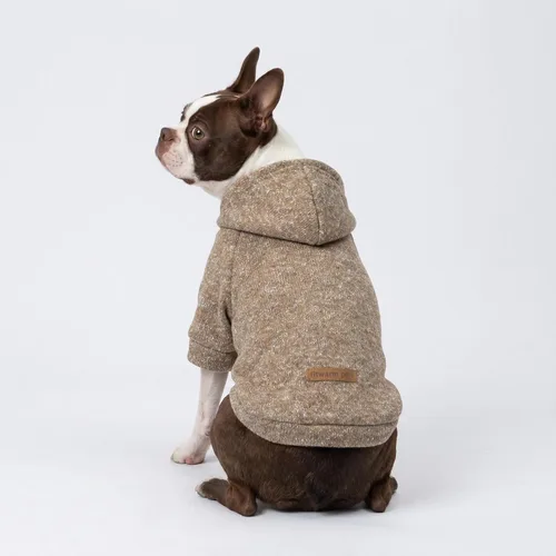 Miniatura 2 de Fitwarm Suéter de punto con capucha para perro, ropa de invierno para perros pequeños niño niña, suéter con capucha para mascotas ligero, caqui