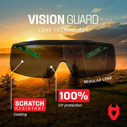 Miniatura 4 de NoCry Gafas de Seguridad Tintadas Sobre Anteojos para Hombres y Mujeres con Lentes Envolventes Antiarañazos — Certificadas UV400 y ANSI Z87
