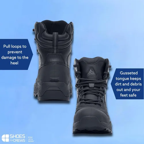 Miniatura 4 de Shoes for Crews ACE Fargo II - Botas de trabajo para hombre, antideslizantes e impermeables, Negro