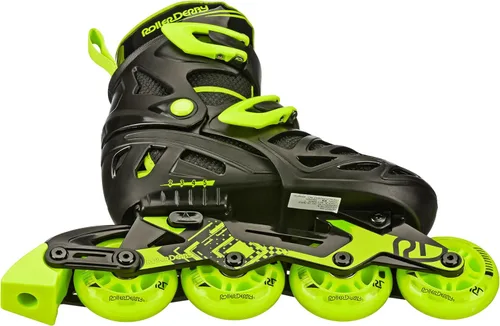 Miniatura 3 de Roller Derby Tracer Patines en línea ajustables para niños, niñas, principiantes Negro/Verde