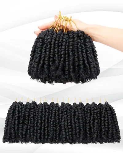 Miniatura 8 de Cabello de Ganchillo Pre-Retorcido Passion Twist para Mujeres Negras y Niños, Cabello Passion Twist Pre-Enrollado Trenzas Bohemias 4 Pulgadas 8