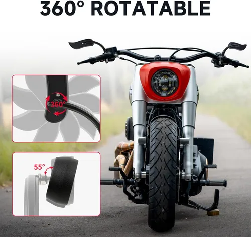 Miniatura 5 de DREAMIZER Mini espejos laterales para motocicleta de 0.315 in compatibles con Harley Sportster Forty Eight Iron 48 72 883 1200 Softail Dyna Electra