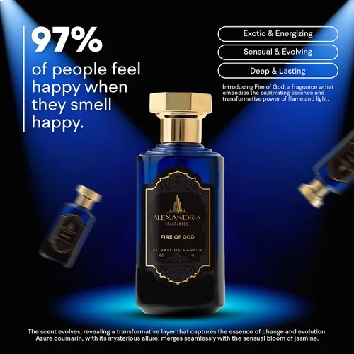 Miniatura 2 de Alexandria Fragrances Perfume Fire of God – Eau de Parfum unisex prémium con Oud, Nagarmotha, ámbar y almizcle, fragancia con cumarina, jazmín