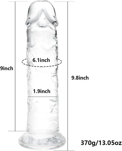 Miniatura 2 de Umania Consolador grande de 10 x 1.9 pulgadas para mujeres sexuales, material seguro para el cuerpo, pene grande realista con fuerte ventosa