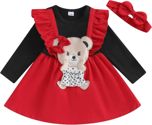 Trajes de Navidad para niñas pequeñas, vestido de manga larga, falda vintage de encaje de una pieza, vestido de fiesta de terciopelo rojo, vestido