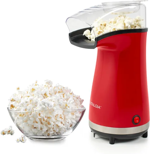 Miniatura 14 de Nostalgia Máquina de Palomitas de Aire Caliente de 8 Tazas y Tazón - Tazón y Tapa 2 en 1, Taza Medidora de 2 oz - Palomitas Sin Aceite para Noches