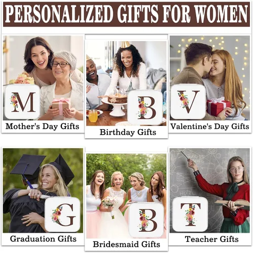 Miniatura 6 de Parima Joyero de viaje Joyero organizador de joyas pequeñas con iniciales, regalos esenciales de viaje para mujeres, mamá, amigas, mujeres